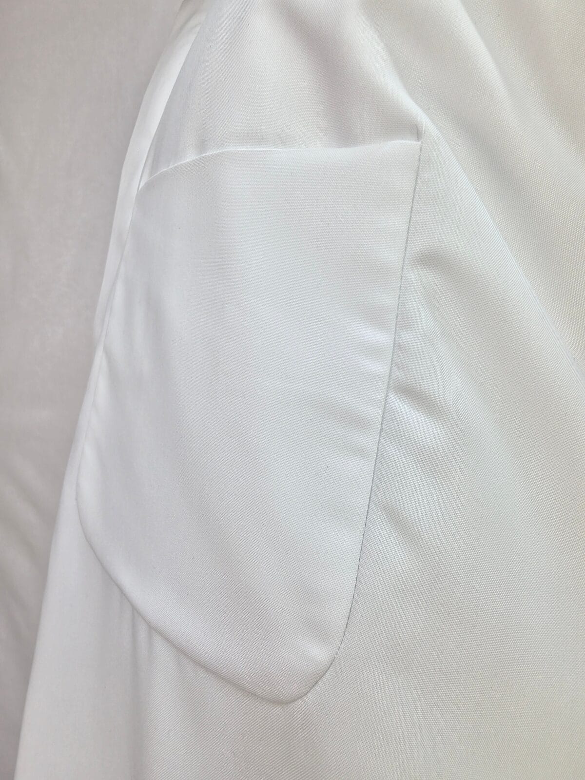 Brilliant White Thobe — rear view showing drape — Thobe Studio