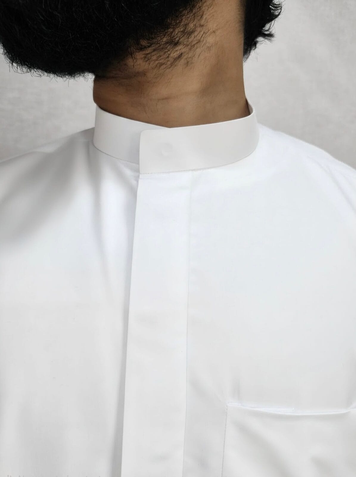 Brilliant White Thobe — side profile view — Thobe Studio